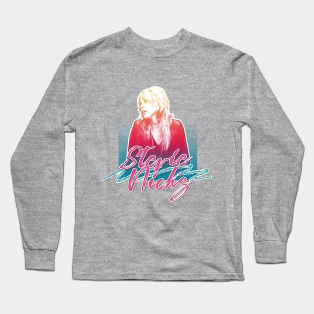 Stevie Nicks - Retro Vintage Styled Design #2 Long Sleeve T-Shirt by DankFutura